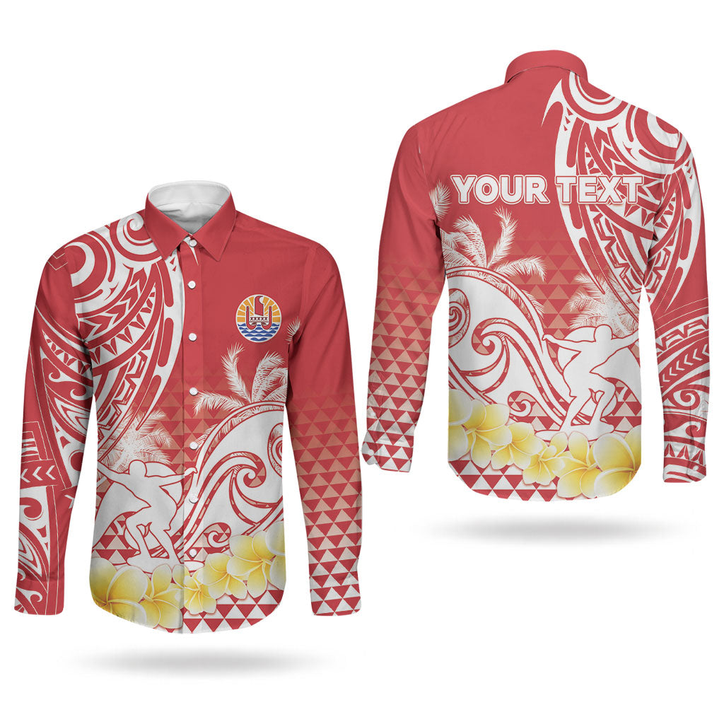 Personalised Tahiti Surfing Couples Matching Summer Maxi Dress and Long Sleeve Button Shirt Polynesian Style LT05 - Polynesian Pride