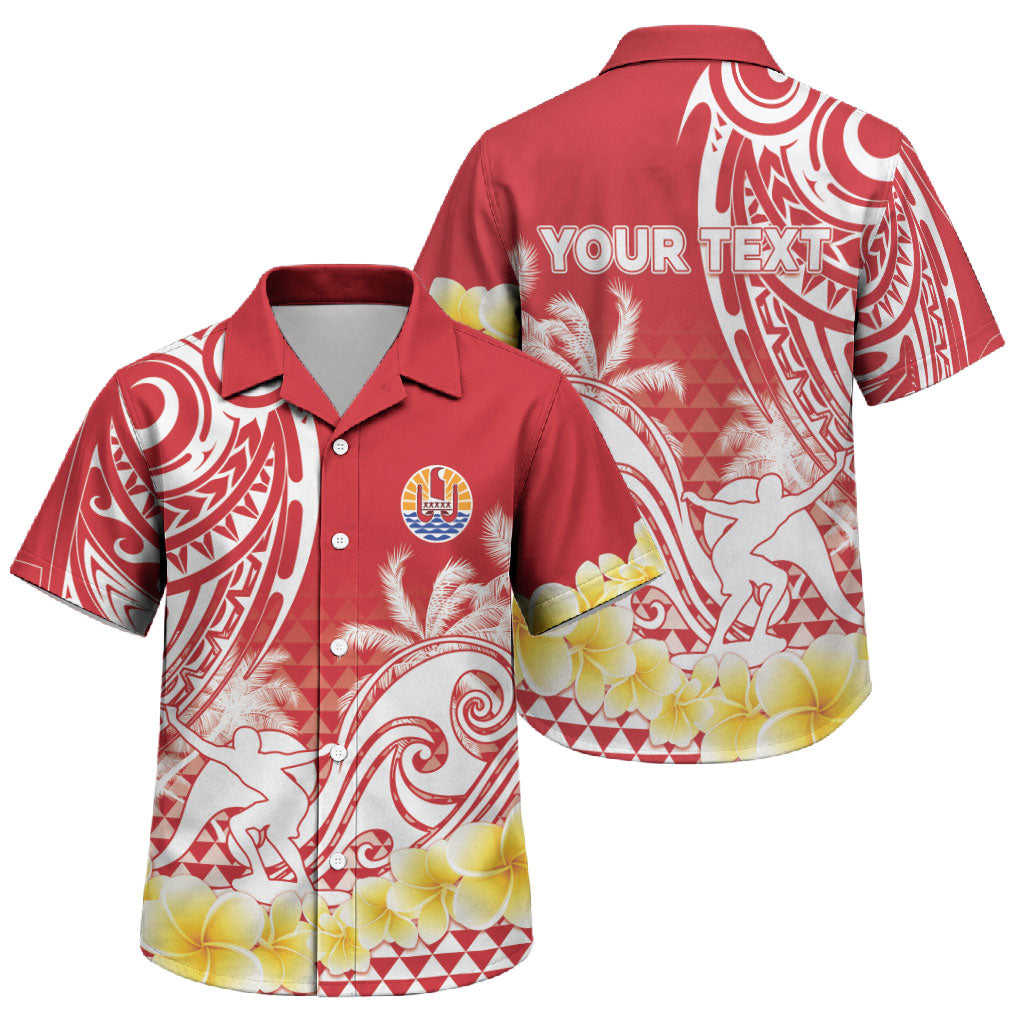 Personalised Tahiti Surfing Family Matching Long Sleeve Bodycon Dress and Hawaiian Shirt Polynesian Style LT05 Son's Shirt Red - Polynesian Pride