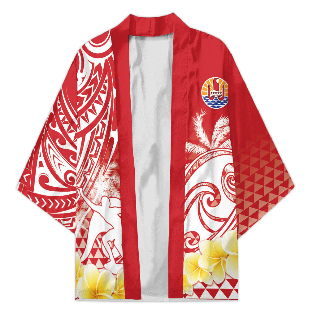 Personalised Tahiti Surfing Kimono Polynesian Style LT05 Unisex Red - Polynesian Pride
