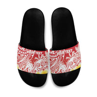 Personalised Tahiti Surfing Slide Sandals Polynesian Style LT05 Red - Polynesian Pride