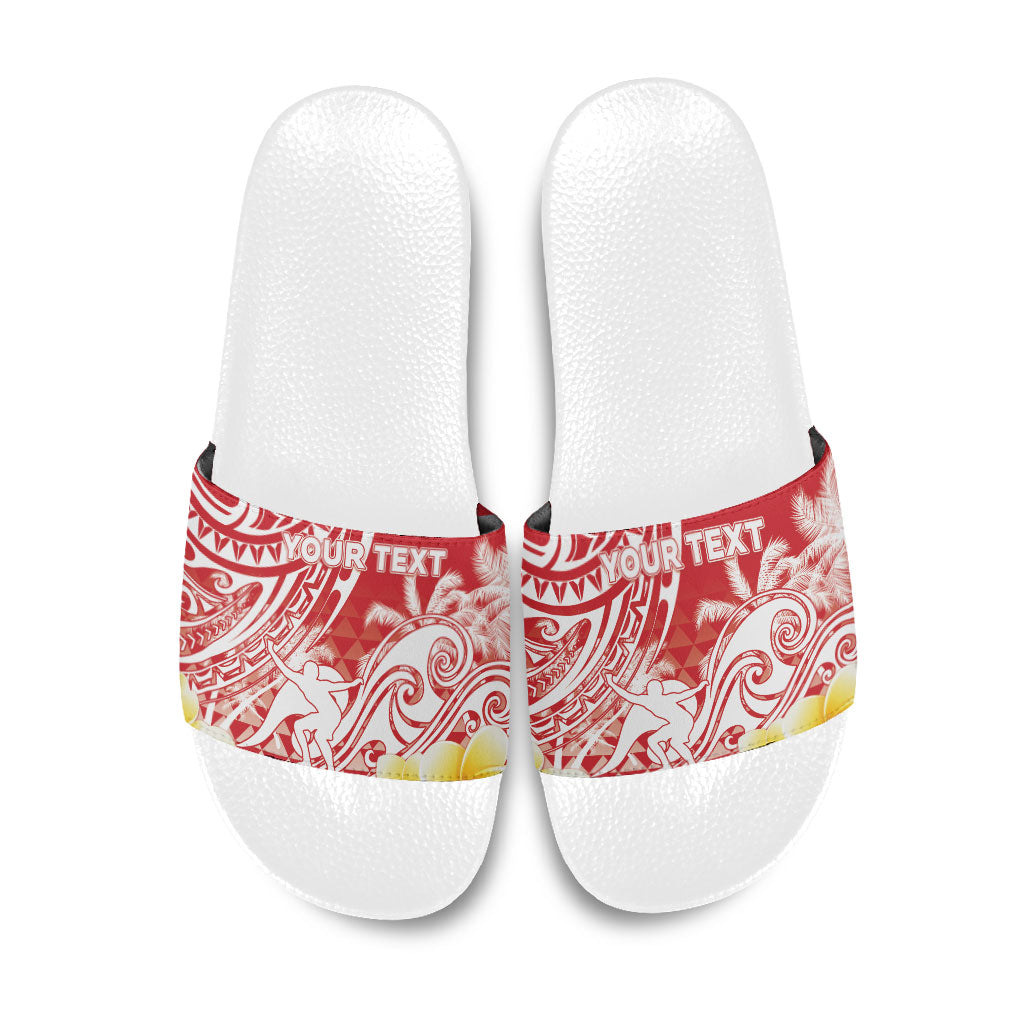 Personalised Tahiti Surfing Slide Sandals Polynesian Style LT05 Red - Polynesian Pride