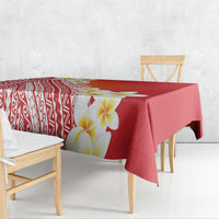 Tahiti Plumeria Tribal Pattern Tablecloth Wave Style Red LT05 - Polynesian Pride