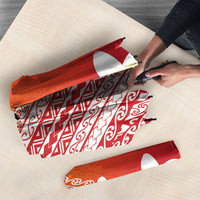 Tahiti Plumeria Tribal Pattern Umbrella Wave Style Red LT05 - Polynesian Pride