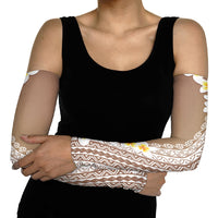 Tahiti Plumeria Tribal Pattern Arm Sleeves Wave Style Brown LT05 - Polynesian Pride