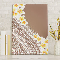 Tahiti Plumeria Tribal Pattern Canvas Wall Art Wave Style Brown LT05 Without Frame Brown - Polynesian Pride
