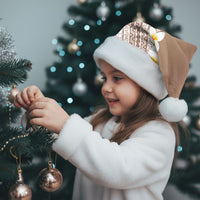 Tahiti Plumeria Tribal Pattern Christmas Santa Hat Wave Style Brown
