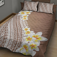 Tahiti Plumeria Tribal Pattern Quilt Bed Set Wave Style Brown LT05 - Polynesian Pride