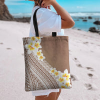 Tahiti Plumeria Tribal Pattern Tote Bag Wave Style Brown LT05 - Polynesian Pride