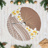 Tahiti Plumeria Tribal Pattern Tree Skirt Wave Style Brown