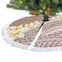 Tahiti Plumeria Tribal Pattern Tree Skirt Wave Style Brown