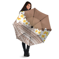Tahiti Plumeria Tribal Pattern Umbrella Wave Style Brown LT05 - Polynesian Pride