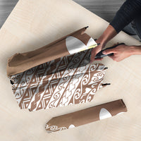 Tahiti Plumeria Tribal Pattern Umbrella Wave Style Brown LT05 - Polynesian Pride