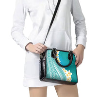 Tahiti Plumeria Tribal Pattern Shoulder Handbag Wave Style Turquoise LT05 - Polynesian Pride