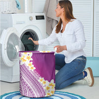 Tahiti Plumeria Tribal Pattern Laundry Basket Wave Style Purple LT05 - Polynesian Pride