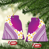 Tahiti Plumeria Tribal Pattern Ceramic Ornament Wave Style Purple