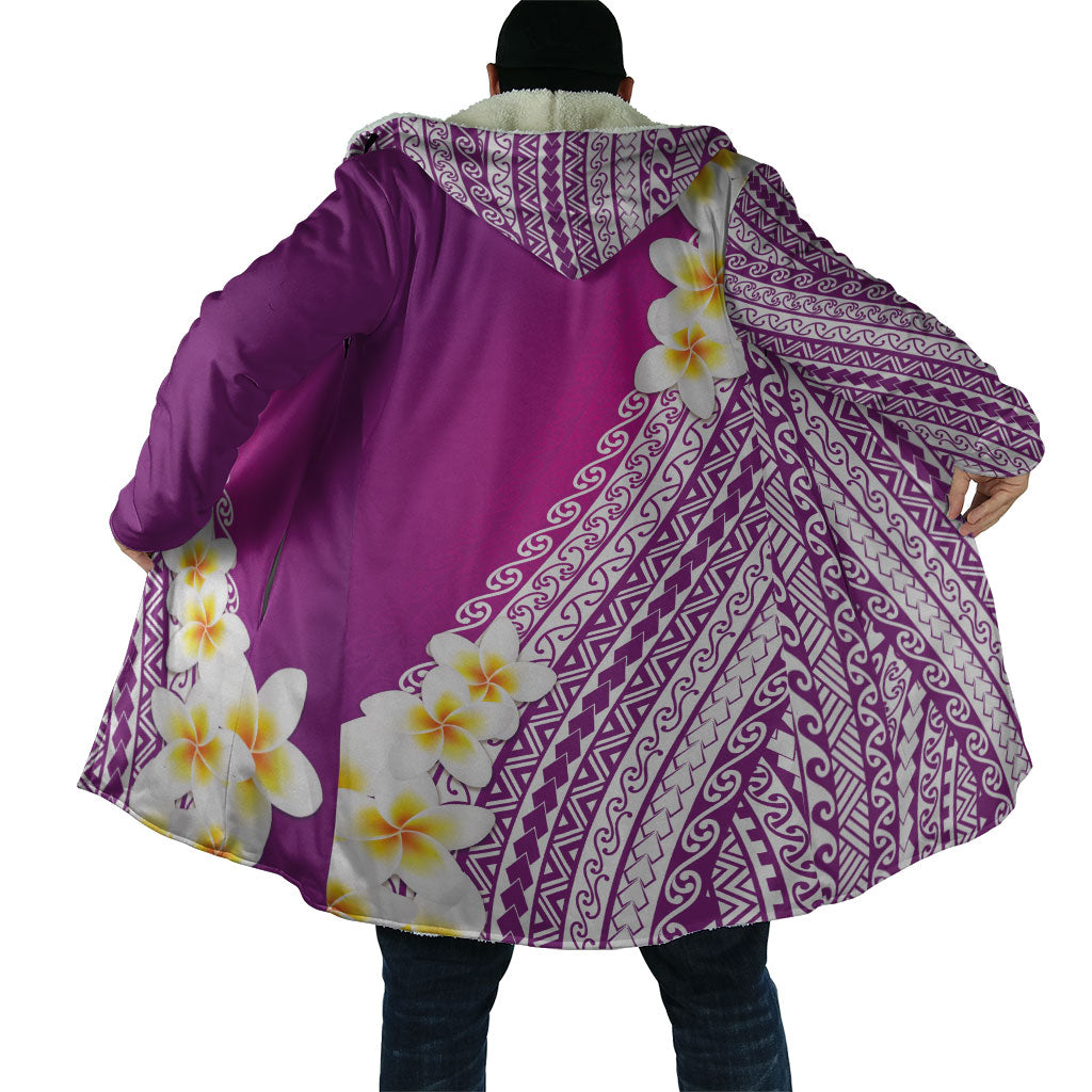 Tahiti Plumeria Tribal Pattern Cloak Wave Style Purple LT05 - Polynesian Pride