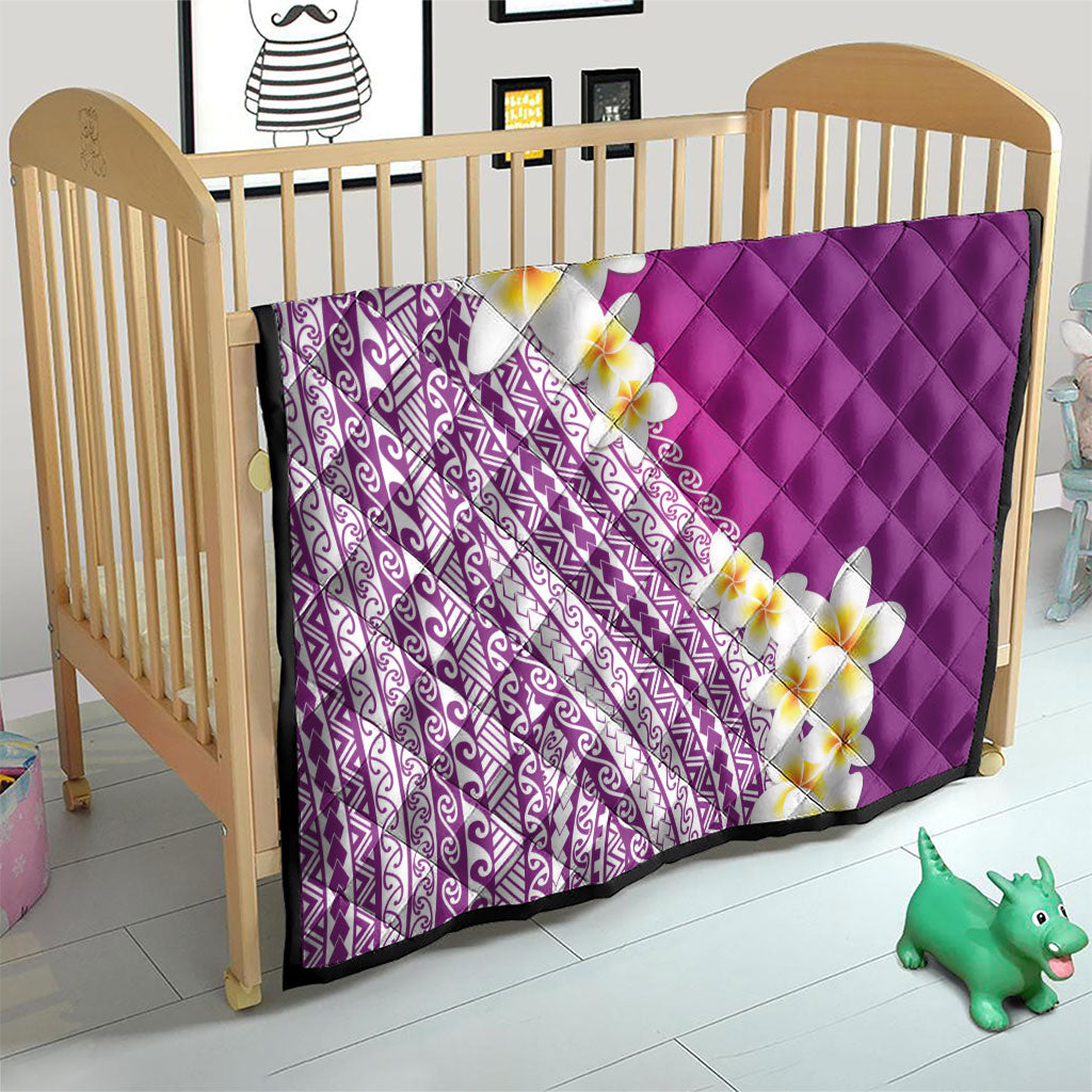 Tahiti Plumeria Tribal Pattern Quilt Wave Style Purple LT05 - Polynesian Pride