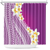 Tahiti Plumeria Tribal Pattern Shower Curtain Wave Style Purple LT05 Purple - Polynesian Pride