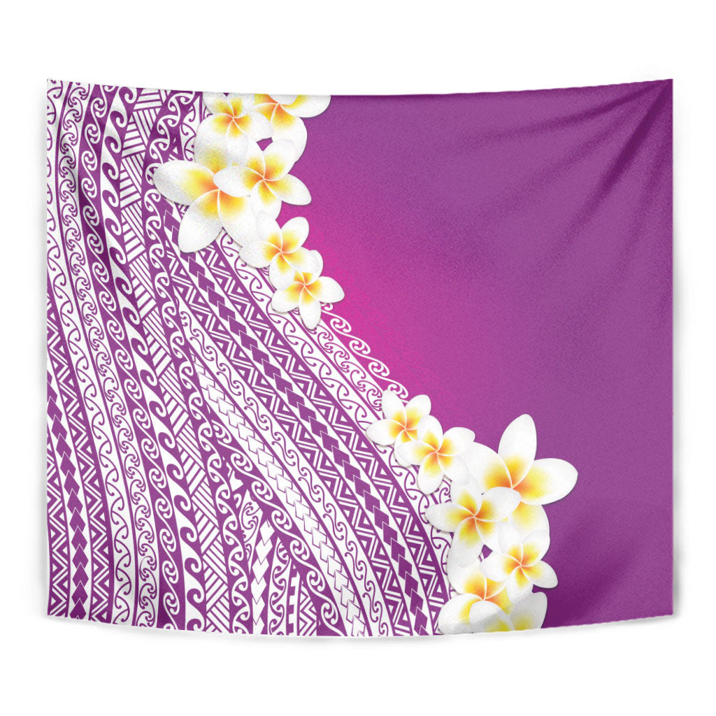 Tahiti Plumeria Tribal Pattern Tapestry Wave Style Purple LT05 - Polynesian Pride