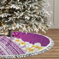 Tahiti Plumeria Tribal Pattern Tree Skirt Wave Style Purple