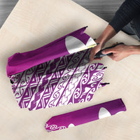 Tahiti Plumeria Tribal Pattern Umbrella Wave Style Purple