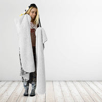 Tahiti Plumeria Tribal Pattern Hooded Blanket Wave Style Black LT05 - Polynesian Pride