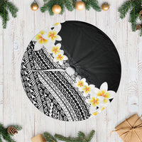 Tahiti Plumeria Tribal Pattern Tree Skirt Wave Style Black
