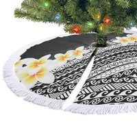 Tahiti Plumeria Tribal Pattern Tree Skirt Wave Style Black