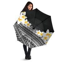 Tahiti Plumeria Tribal Pattern Umbrella Wave Style Black LT05 - Polynesian Pride