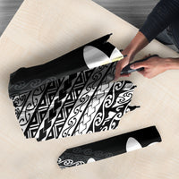 Tahiti Plumeria Tribal Pattern Umbrella Wave Style Black LT05 - Polynesian Pride