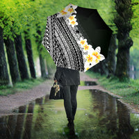 Tahiti Plumeria Tribal Pattern Umbrella Wave Style Black LT05 - Polynesian Pride