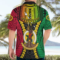 Vanuatu Hawaiian Shirt Vanuatuan Coat Of Arms Mix Pig Tusk Poynesian Pattern LT05 - Polynesian Pride