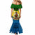 Vanuatu Malampa Province Mermaid Dress Coat Of Arms And Namele Fern Polynesian Pattern LT05 - Polynesian Pride