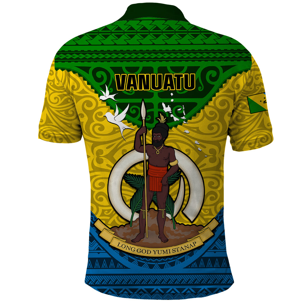 Vanuatu Malampa Province Polo Shirt Coat Of Arms And Namele Fern Polynesian Pattern LT05 - Polynesian Pride