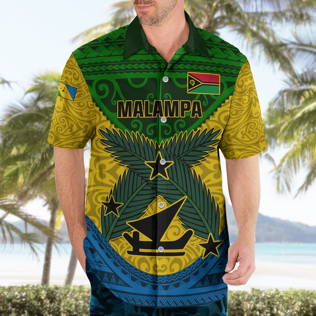 Personalized Vanuatu Malampa Province Hawaiian Shirt Coat Of Arms And Namele Fern Polynesian Pattern LT05 - Polynesian Pride