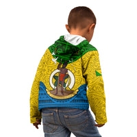 Personalized Vanuatu Malampa Province Kid Hoodie Coat Of Arms And Namele Fern Polynesian Pattern LT05 - Polynesian Pride