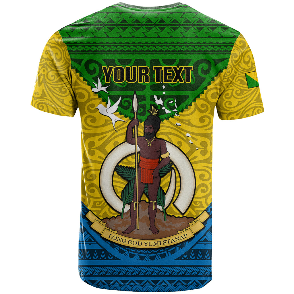 Personalized Vanuatu Malampa Province T Shirt Coat Of Arms And Namele Fern Polynesian Pattern LT05 - Polynesian Pride
