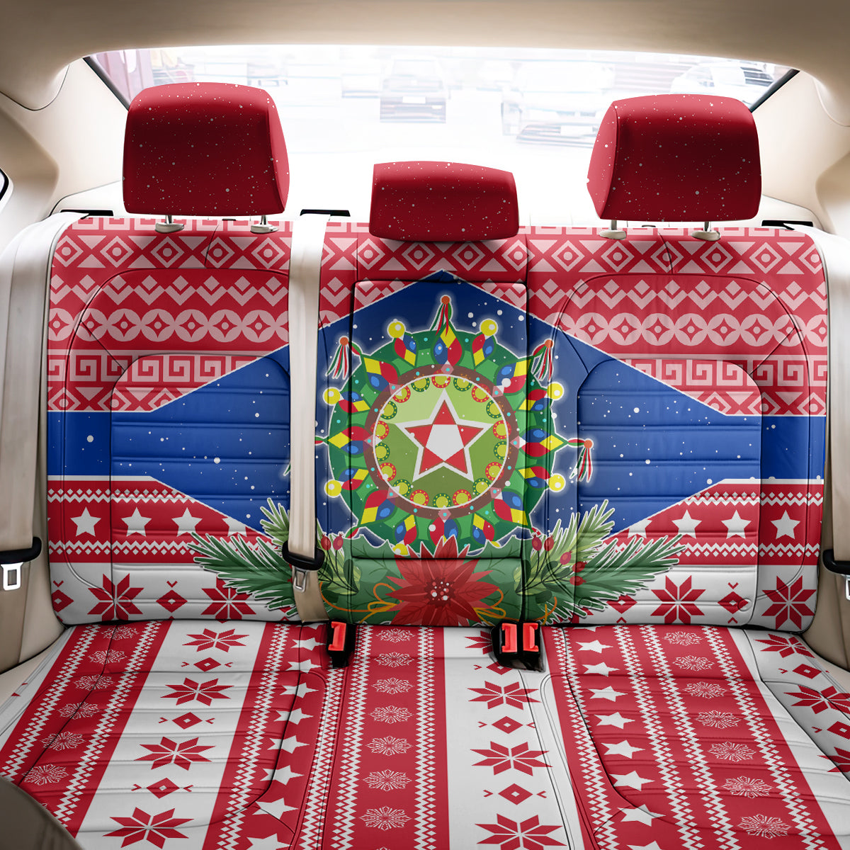 Philippines Christmas Back Car Seat Cover Filipino Parol Maligayang Pasko