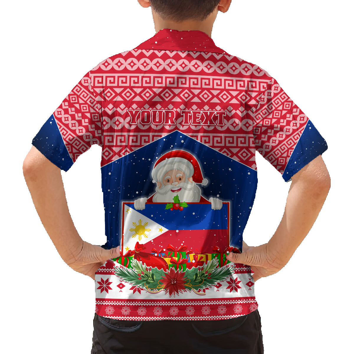 Personalised Philippines Christmas Family Matching Off Shoulder Maxi Dress and Hawaiian Shirt Filipino Parol Maligayang Pasko LT05 - Polynesian Pride