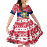Personalised Philippines Christmas Family Matching Puletasi Dress and Hawaiian Shirt Filipino Parol Maligayang Pasko LT05 Daughter's Dress Red - Polynesian Pride