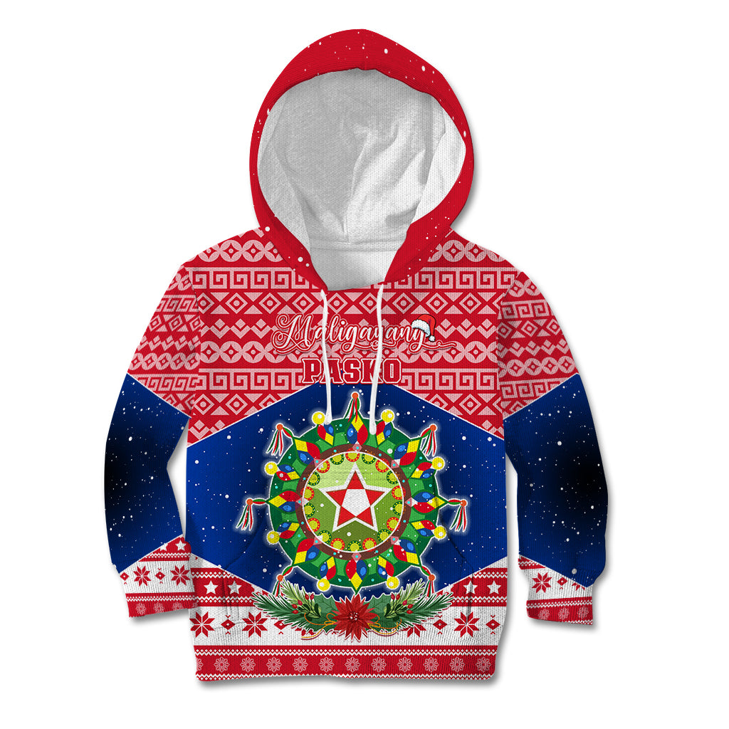 Personalised Philippines Christmas Kid Hoodie Filipino Parol Maligayang Pasko LT05 Hoodie Red - Polynesian Pride