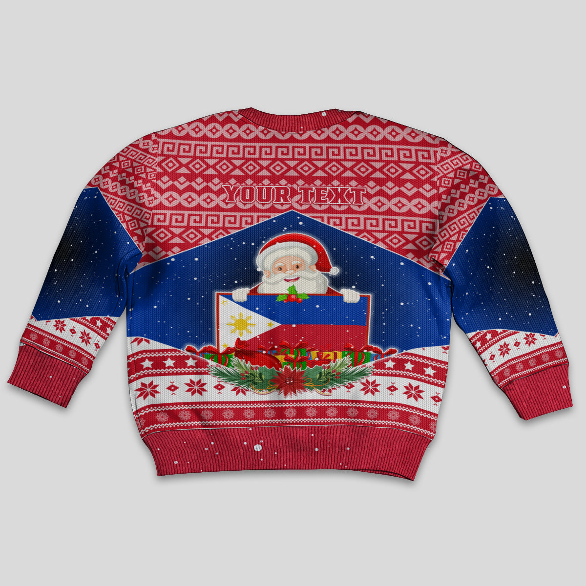 Personalised Philippines Christmas Kid Ugly Christmas Sweater Filipino Parol Maligayang Pasko LT05 - Polynesian Pride