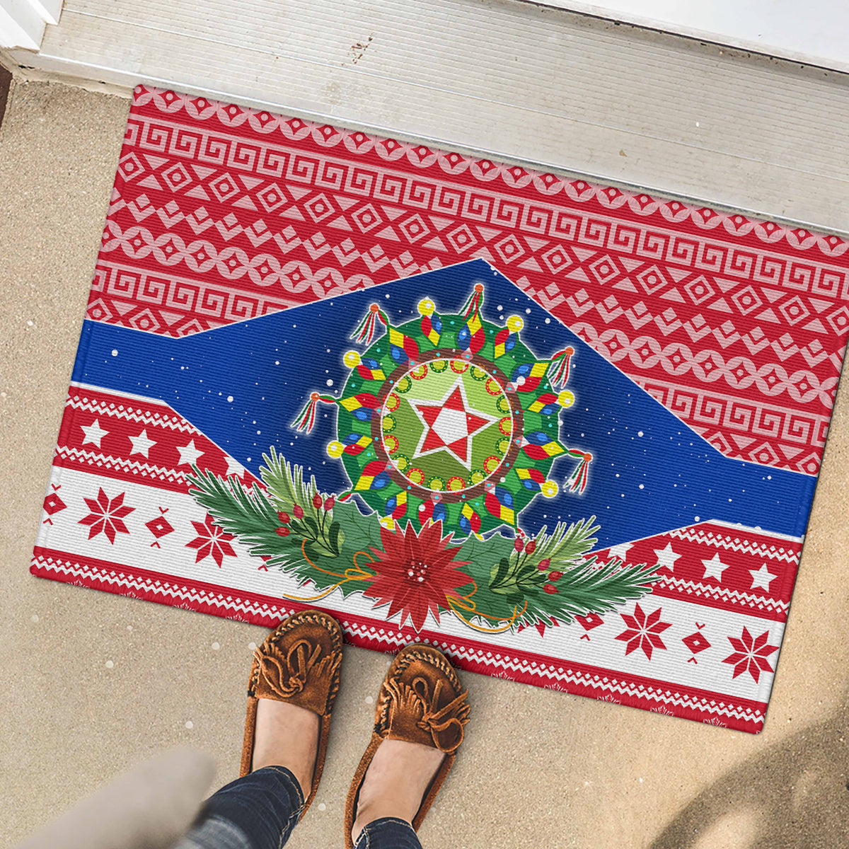 Philippines Christmas Rubber Doormat Filipino Parol Maligayang Pasko LT05 - Polynesian Pride