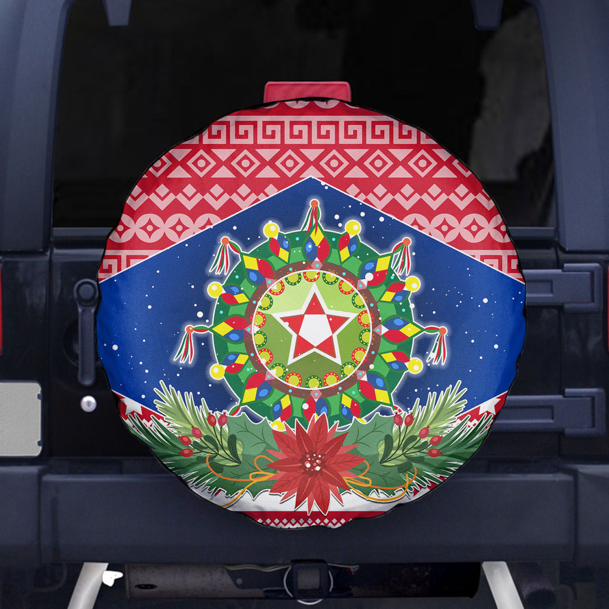 Philippines Christmas Spare Tire Cover Filipino Parol Maligayang Pasko LT05 Red - Polynesian Pride