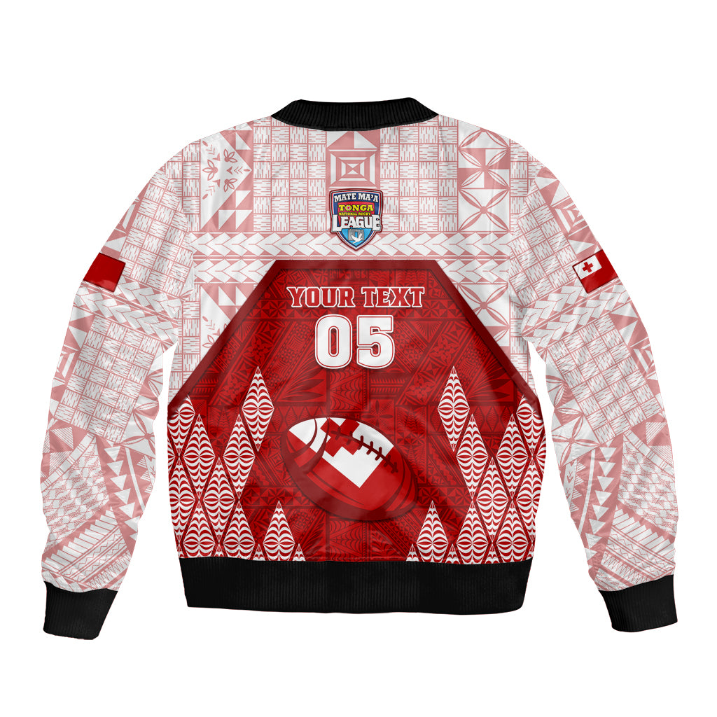 Custom Tonga Rugby Bomber Jacket 2023 Pacific Championships Kupesi Ngatu Mate Maa LT05 - Polynesian Pride