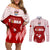 Custom Tonga Rugby Couples Matching Off Shoulder Short Dress and Long Sleeve Button Shirt 2023 Pacific Championships Kupesi Ngatu Mate Maa LT05 Red - Polynesian Pride