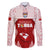 Custom Tonga Rugby Family Matching Off Shoulder Short Dress and Hawaiian Shirt 2023 Pacific Championships Kupesi Ngatu Mate Maa LT05 Dad's Shirt - Long Sleeve Red - Polynesian Pride