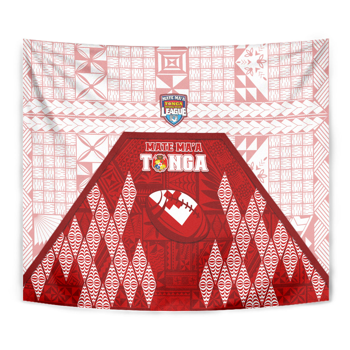Tonga Rugby Tapestry 2023 Pacific Championships Kupesi Ngatu Mate Maa LT05 - Polynesian Pride