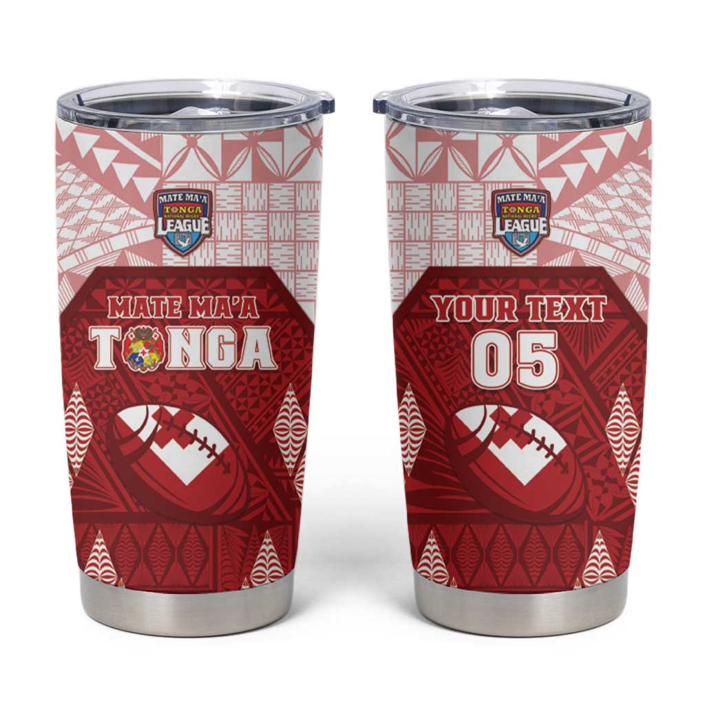 Custom Tonga Rugby Tumbler Cup 2023 Pacific Championships Kupesi Ngatu Mate Maa