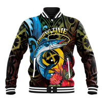 Vanuatu Fishing Baseball Jacket It's Time To Fish LT05 Unisex Black - Polynesian Pride
